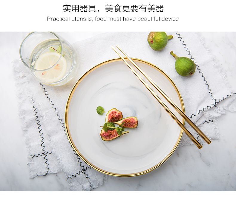 Creative up phnom penh marble ceramic tableware of western food steak plate of pasta dish breakfast dish dish dish soup plate