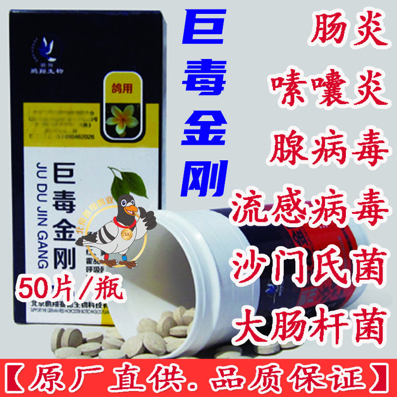 Pengxiang Pigeon Medicine (Giant Poison King Kong Tablets) 50 Tablets Intestinal Bacteria Salmonella Adenovirus Crops Water Green Stool