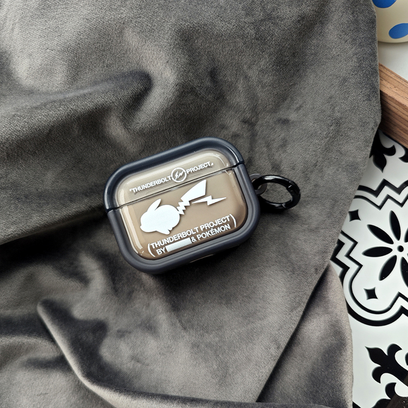 Hiroshi Fujiwara Lightning Pikachu Compatible Apple AirPods 4 Earphone Case Pro Third Generation Wireless Bluetooth 2 Charging Case Box 1 Full Protection Anti-Drop Soft Trendy New Airpodspro3 Protective Cover