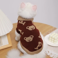 Мультяшный бордовый свитер, с медвежатами