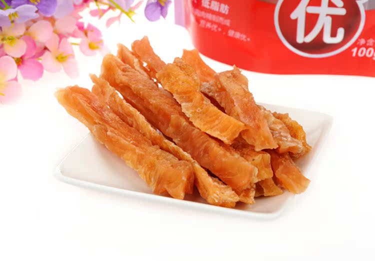 Lusi You Chicken Hard Hard 100g Pet Dog Snacks Teddy Bear Xiong VIP Chicken Strips Chicken Dry thức ăn cho chó zenith
