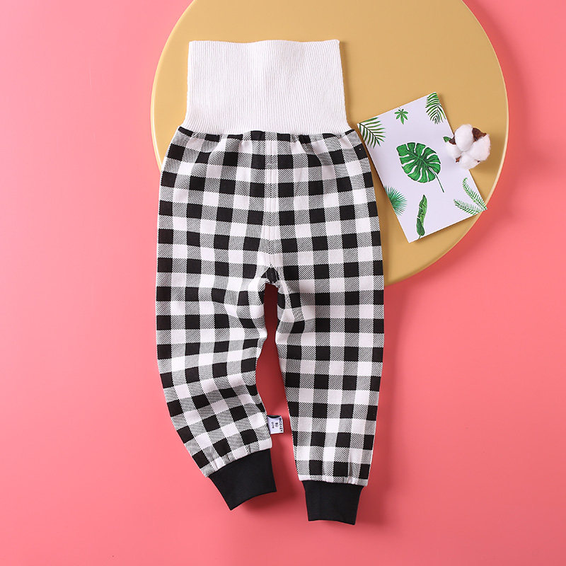 The Hao Bebi male and female child baby high waist and belly button baby sanitary pants pure cotton single strip of trousers can be opened for spring and autumn