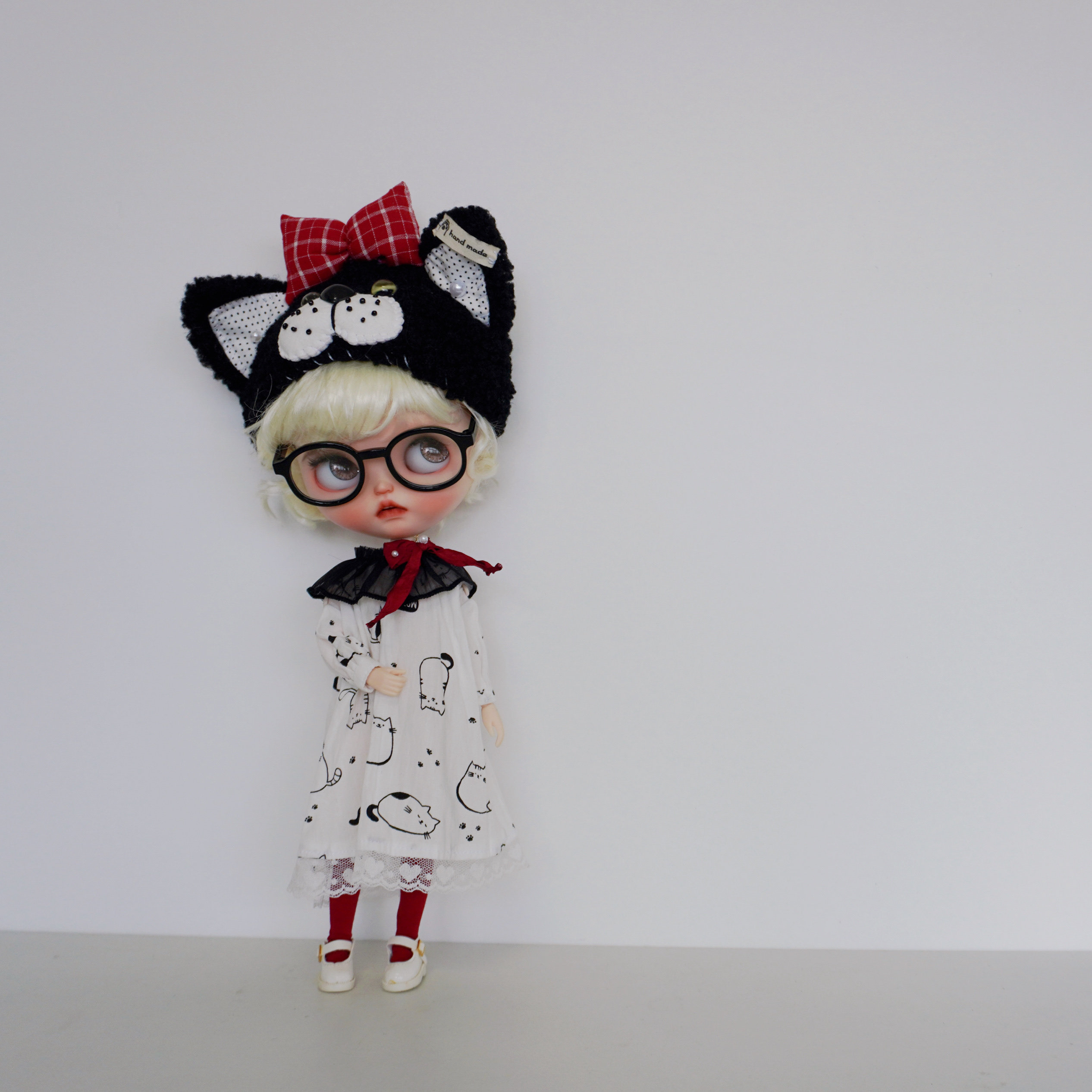одежду полу ребенка 【blythe娃衣】黑猫小帽and连衣裙