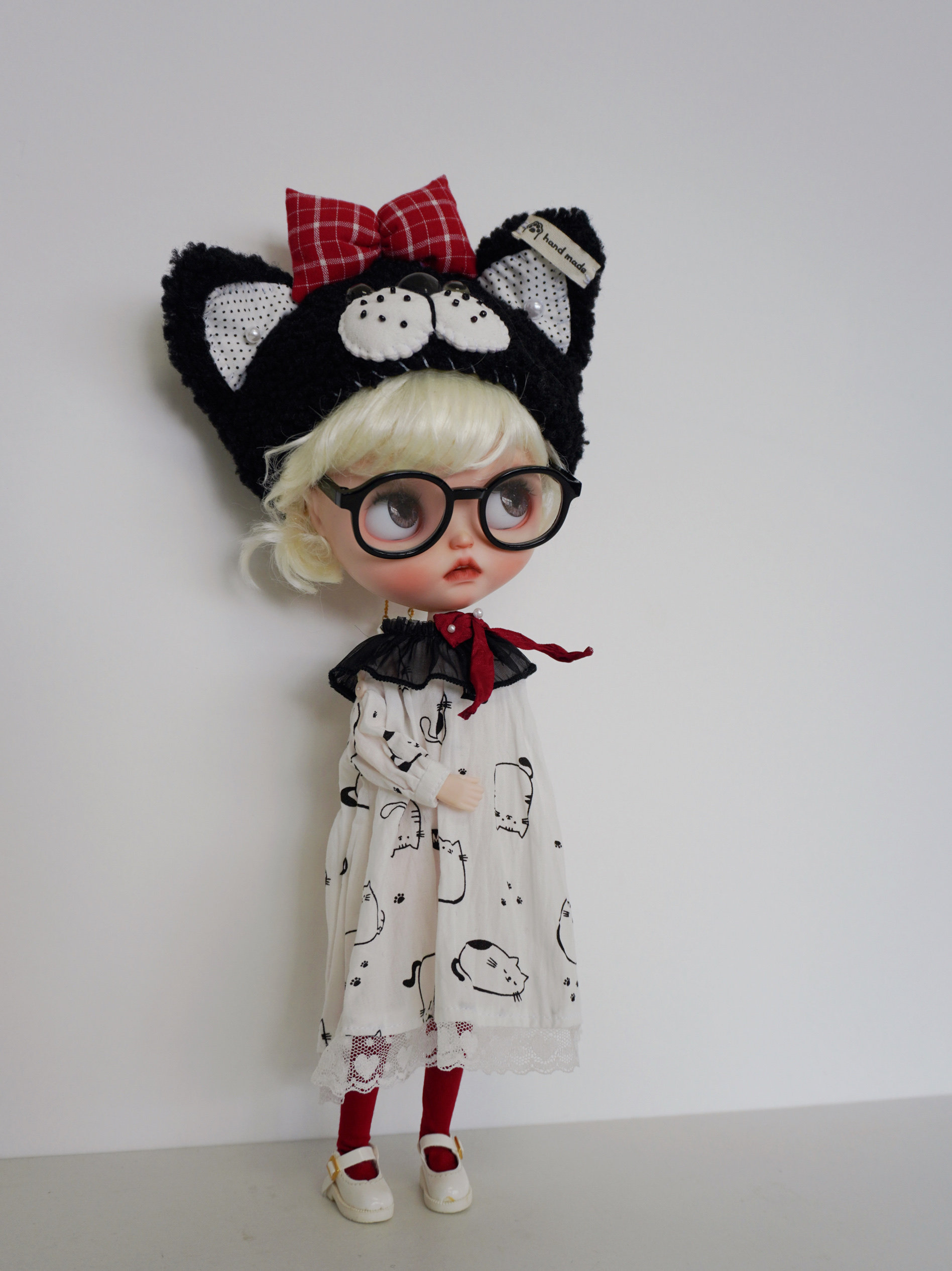 одежду полу ребенка 【blythe娃衣】黑猫小帽and连衣裙