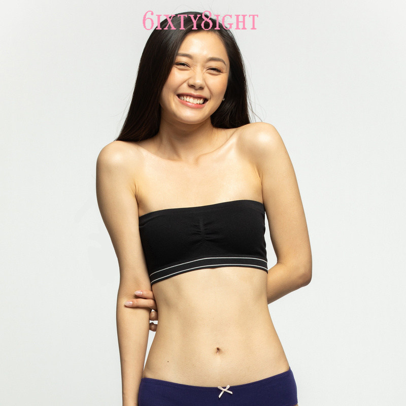 6IXTY8IGHT 68 summer new French no steel bandeau flat mouth underwear half cup circumference bra women BR10938