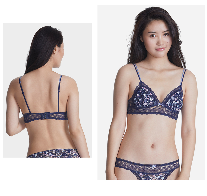 6IXTY8IGHT 68 Hoa ren gợi cảm Không vòng thép Cô gái Áo lót mỏng cơ thể BR05448 quan ren 