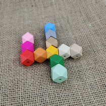 Color wood beads diy jewelry accessories log octagonal beads ornaments hemp rope hand-woven wall material