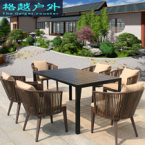 Outdoor Table And Chairs Patio Balcony Casual Rattan Chair Terrace Garden Yard Waterproof Rattan Nordic rattan chair Tea table Composition