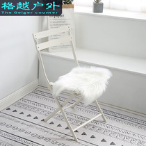 Net Red Chair Clothing Shop Photo Props Nordic Minima Pins Backrest Small Stool Iron Art Folding Table And Chairs Dining Chair