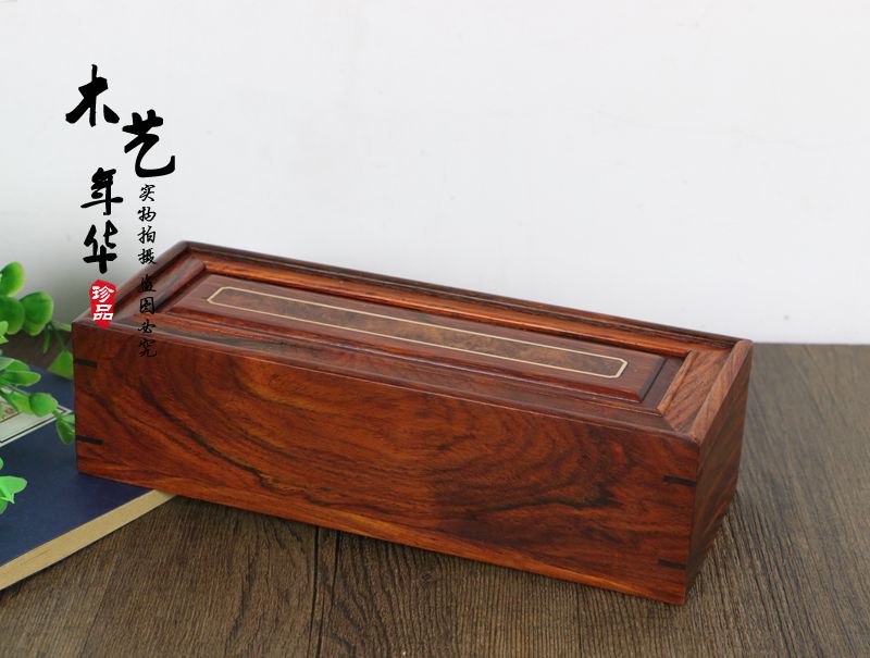 Mahogany red sour branch inlaid cherry wood jewelry box seal box necklace antique jewelry box jade antique decoration collection box