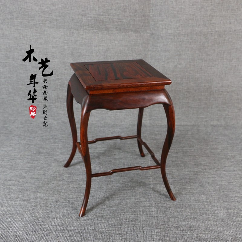 Mahogany red sour branch Ming-style bonsai vase small flower stand strange stone miniature bonsai several vase base boutique stand