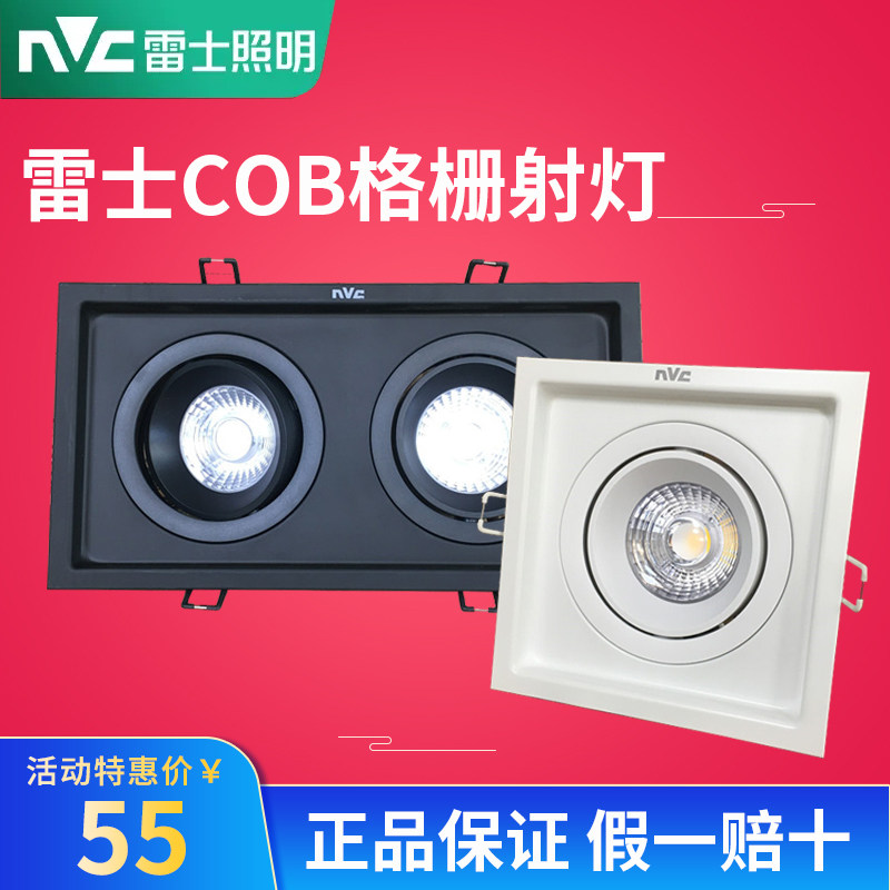 Raj Lighting LED Bucket Bill Light Cob Grid Lamp Double-head square Spotlight NLED5852A 5851E 2*9w