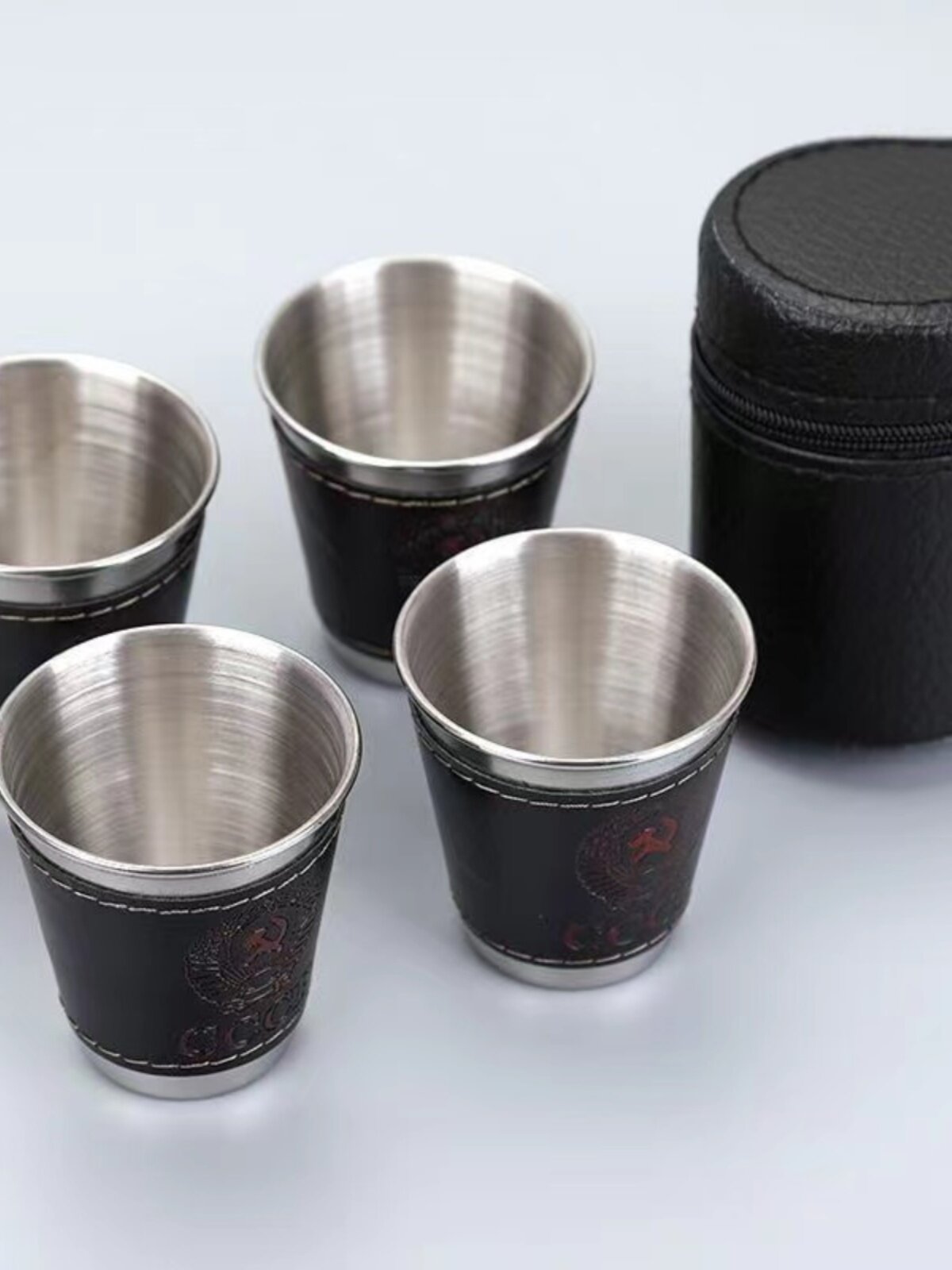 4-Pack 170ml Outdoor Cups Small Wine Glasses Camping Stainless Steel Mini Cups Portable Liquor Cups Camping Cups