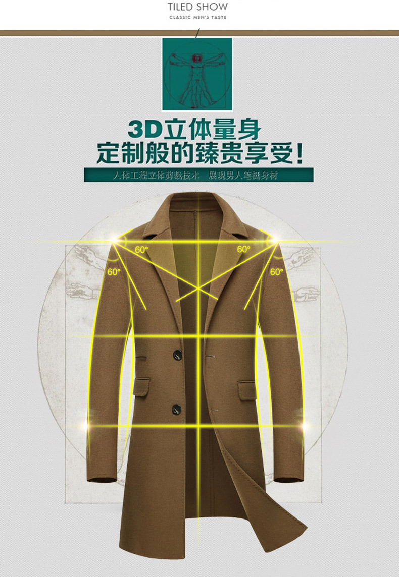 Áo khoác len nam cao cấp 2018 mới cho nam 100% len nguyên chất áo len hai mặt cashmere áo khoác nam cao cấp