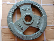 Large hole barbell piece Household fitness hand grab paint all-iron piece Small hole piece 1 25kg-20kg Clearance treatment