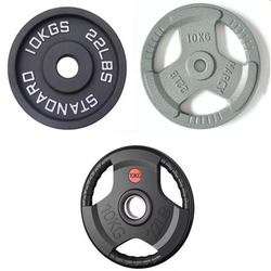 Gym Barbell Plates Made of Pure Cast Iron, Metal-Coated, Three-Hole, Hand-Grip, Universal for Large and Small Holes, Suitable for Home Use