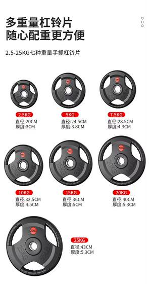 Gym Barbell Plates Made of Pure Cast Iron, Metal-Coated, Three-Hole, Hand-Grip, Universal for Large and Small Holes, Suitable for Home Use
