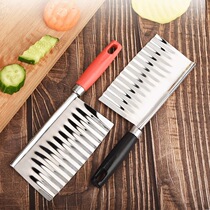 Multifunctional commercial wave knife for cutting mace potatoes Household deep grain thickened Langya potato cutting fancy fries knife
