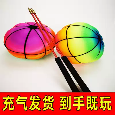 Pumpkin swinging ball Jumping ball Square fitness elderly adults baby children luminous light rainbow ball net red toy