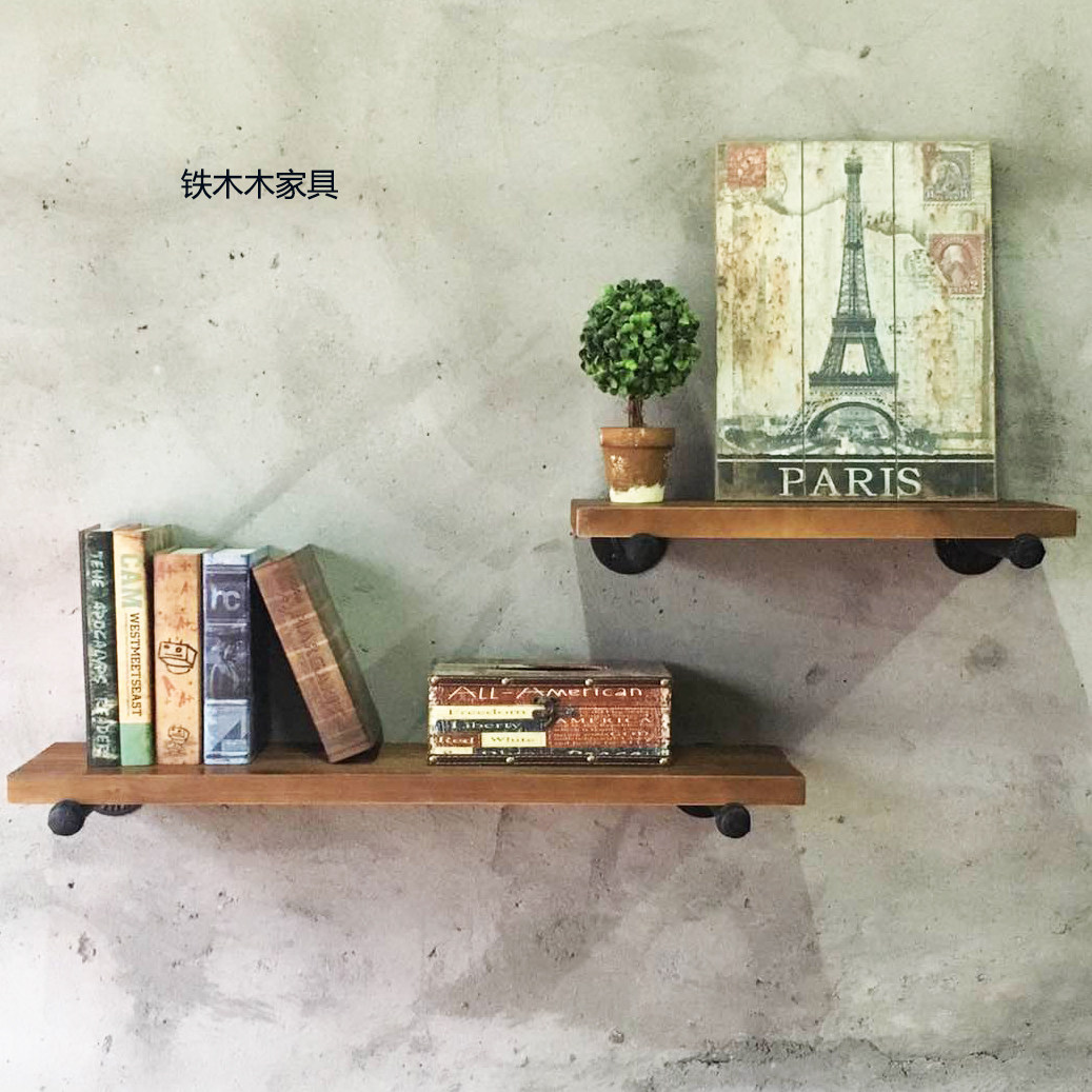 Solid wood American wall hanging partition board log TV cabinet wall partition machine box storage bookshelf customized