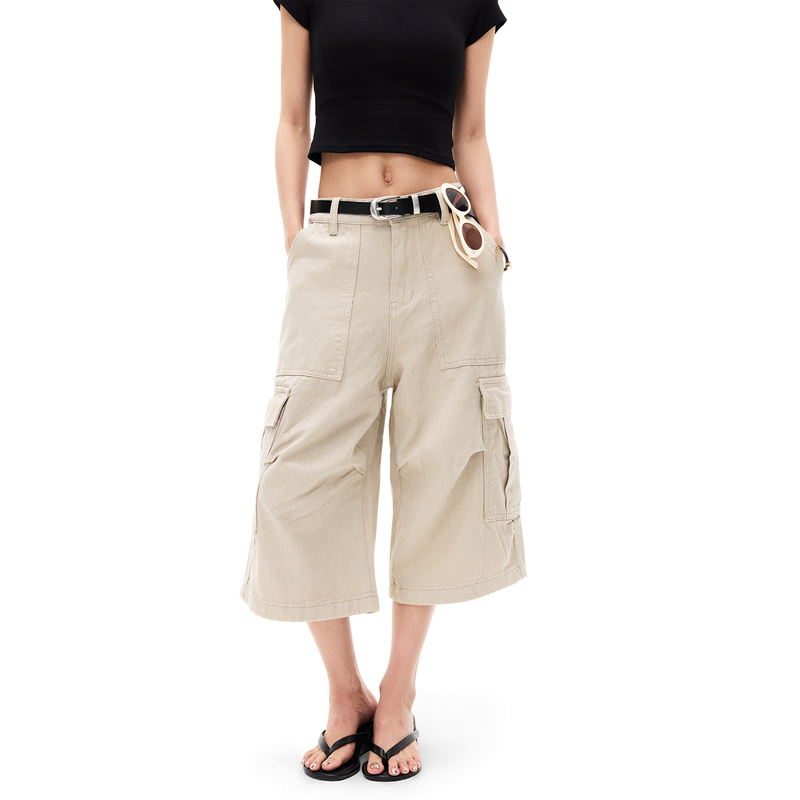 Coldstone American-Style Multi-Pocket Cargo Shorts for Men and Women, Summer Sports Capri Pants, Loose and Versatile Wide-Leg Pants