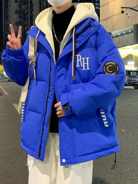 Winter down jacket for boys 12-15 years old middle school and high school students fake two thick coats for teenagers and older children winter clothes