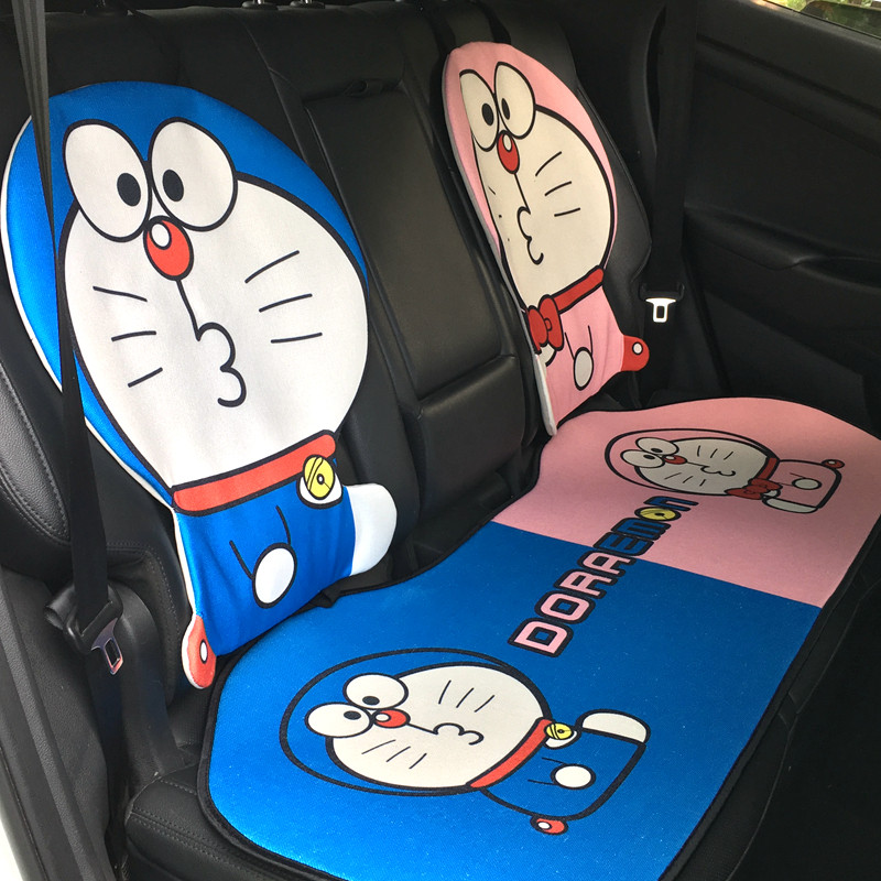 Car seat cushion four seasons general cotton and linen car cushion cartoon seat cover linen couple seat cushion female cute car interior supplies
