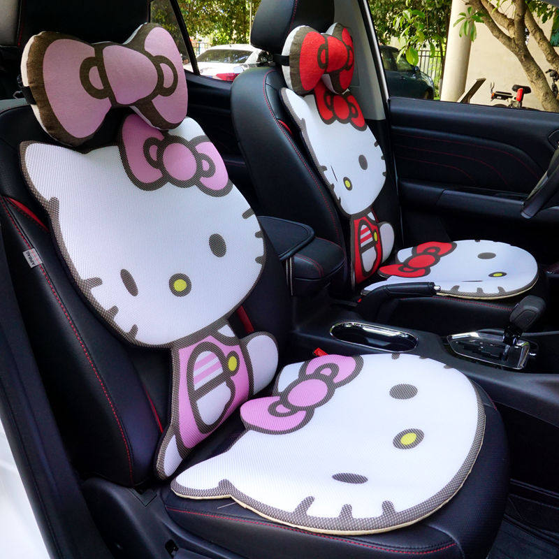 Cartoon Summer Car Cushion Ice Silk Cool Cushion Cute Non-slip Car Cushion Woman Seat Back in the car?Chair cushion for the chair
