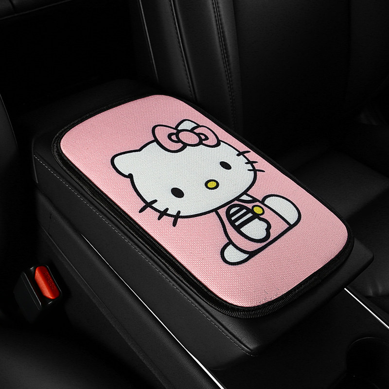 Cartoon car front center armrest pad protection pad anti-dirty pad cute girl cute non-slip car interior accessories car decoration