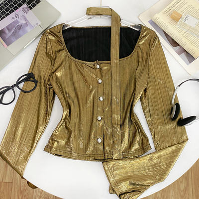 Spring and summer clearance. Long-sleeved shirt top, halter top for women