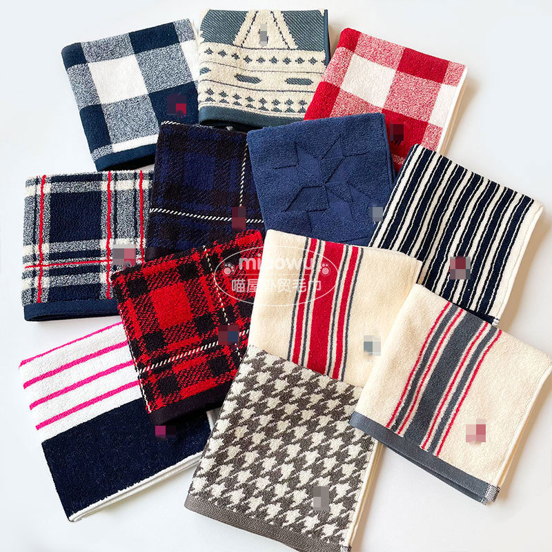 Japanese Pure Cotton Large Square Towel 35cm Embroidered Pony Face Towel Small Towel Soft Thick Face Towel Couple Style Handkerchief