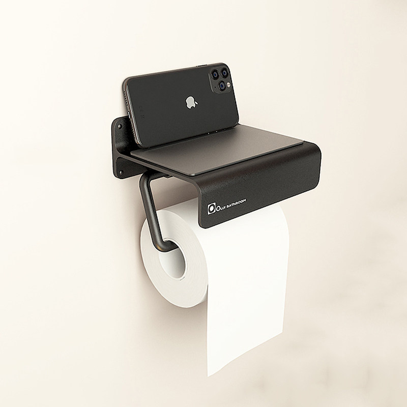 Augie Space Aluminum Drum Toilet Paper Rack Free Toilet Paper Box Toilet Paper Toilet Toilet Paper Rack Makeup Room Extractable Toilet Paper Towel Rack