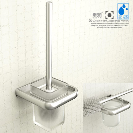 Ouji new toilet brush set space aluminum toilet cup holder brush head powder room shelf