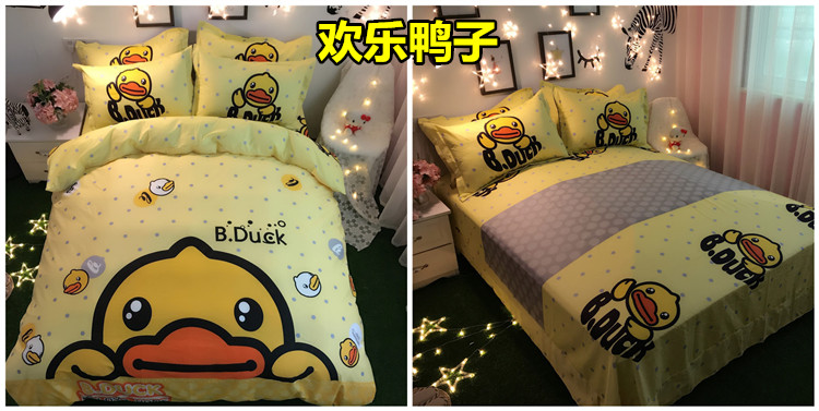 Cotton Hello Kitty bốn mảnh cô gái tim quilt cover sheets cotton phim hoạt hình kt mèo trẻ em giường trampoline ba mảnh