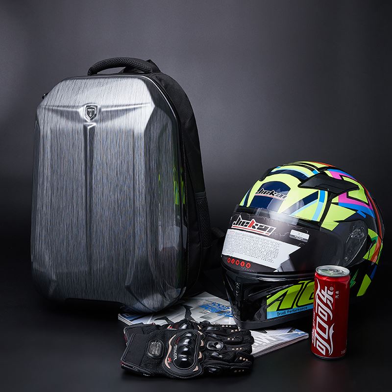 Computer big bag Men's backpack charter car charter car bag Retro cool waterproof black hard shell school bag Helmet