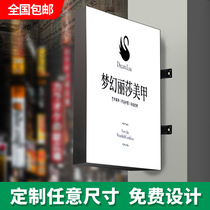 Wrought iron light box European simple LED acrylic double-sided square round hanging wall door head Billboard customized