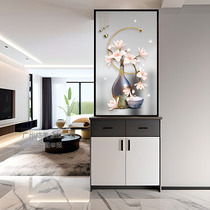 Customized modern minimalist light luxury tempered art glass home blocking living room entrance hall light-transmitting screen partition