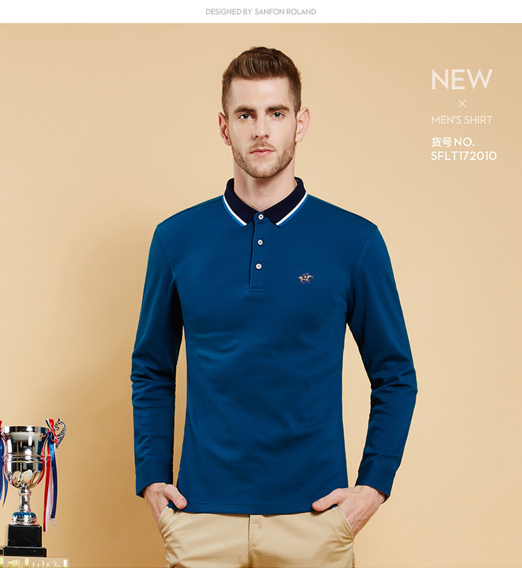 Paul Autumn Mới Áo thun nam dài tay màu trơn Áo thun dài tay trẻ trung và vừa phải áo thun cotton nam