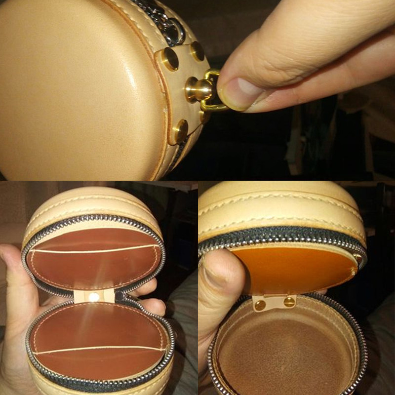 DIY leather tools Handmade vegetable tanned leather shaping round cake Macaron shaping mold with diamond chop