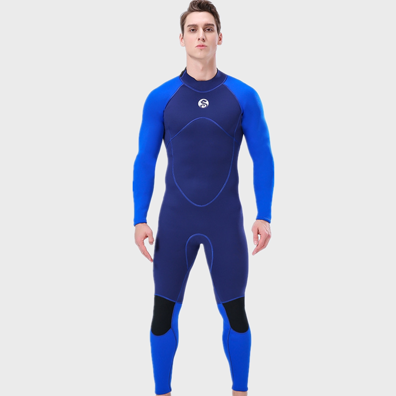 The new plus size one-piece freediving suit men's cold protection warm long sleeve surf suit 3mm wet jacket professional jellyfish suit