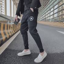 Chao brand autumn and winter casual knitted pants mens Korean version of slim feet trousers Net red with Joker Harlan sweatpants