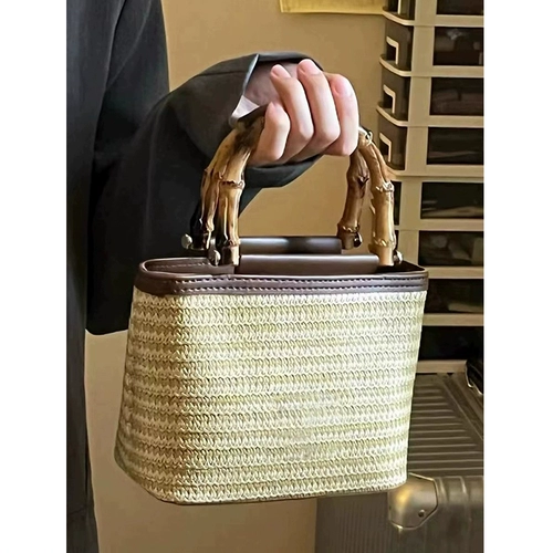 Плетеная сумка через плечо, портативная соломенная небольшая сумка, премиум класс