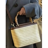 Плетеная сумка через плечо, портативная соломенная небольшая сумка, премиум класс