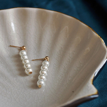 February Floating Cha Hepburn) simple hand made imitation pearl earrings temperament earrings earrings female retro earrings