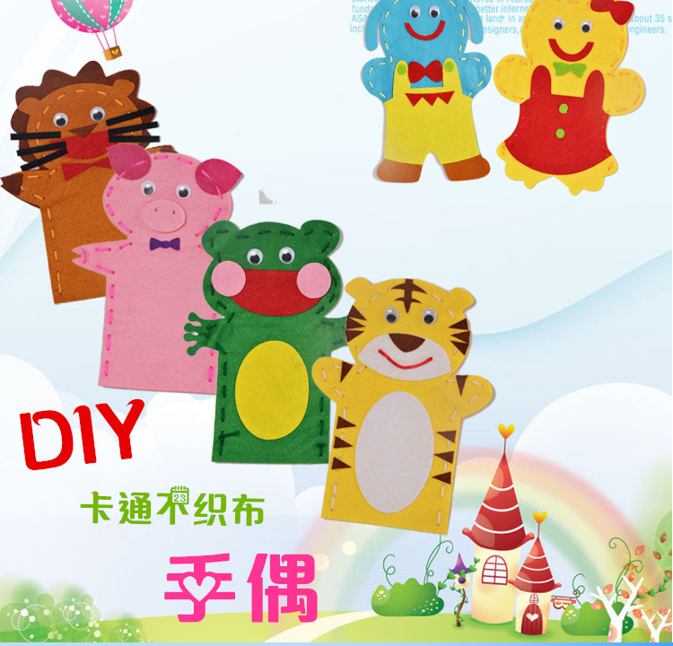 Không dệt tay con rối ngón tay vải búp bê giáo dục sớm creative diy ngày Giáng Sinh handmade animal may