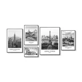 Строительство Paris Eiffel Tower Черно -белая украшения картина