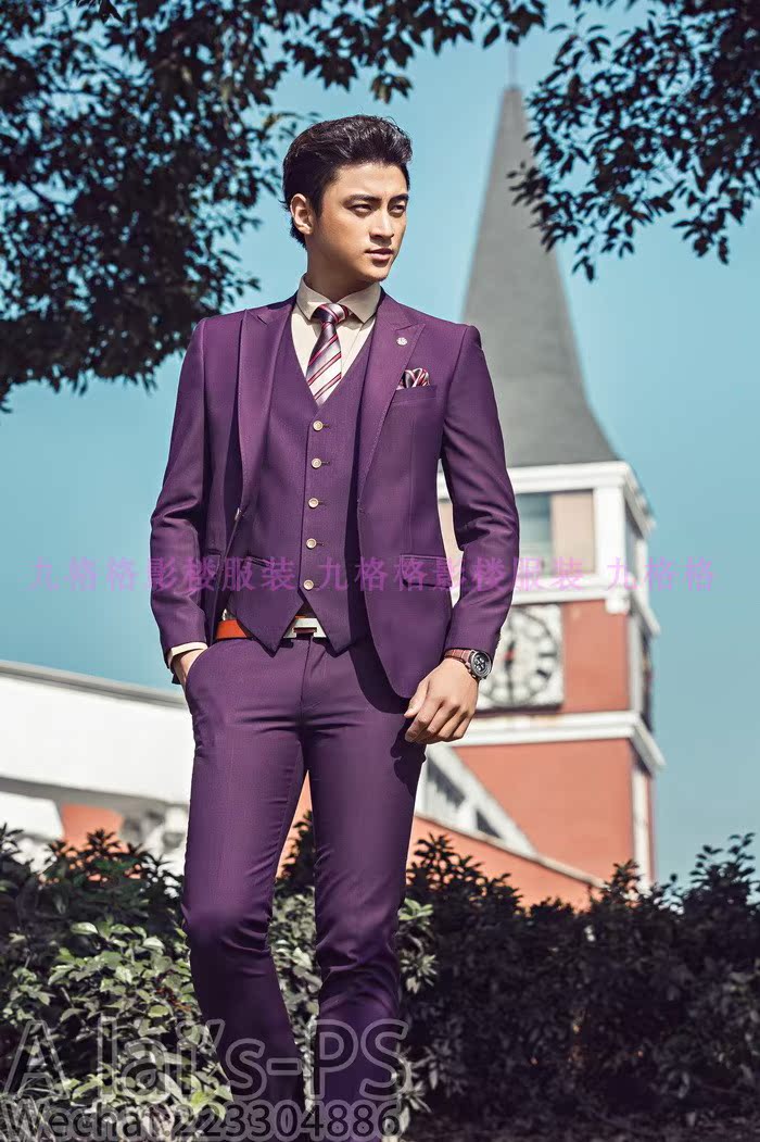 Studio Bộ ba người anh trai phù hợp với bộ tay áo chủ sân khấu đám cưới Người đàn ông phù hợp nhất áo nam