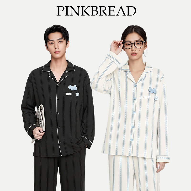Pinkbread【Bone Dog】Couple Pajamas Spring and Autumn Modal Cotton Long Sleeve Women's Wearable Outdoors Homewear Pinkbread【Bone Dog】Couple Pajamas Spring and Autumn Modal Cotton Long Sleeve Women's Wearable Outdoors Homewear