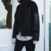 Dannyandzee 18 mùa thu và mùa đông da lộn màu đen PU lông một đầu máy ngắn đoạn da ấm áp áo cardigan nam Quần áo lông thú