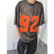 Dannyandzee summer retro street military green tie-dye loose digital printing mesh large short-sleeved T-shirt for men